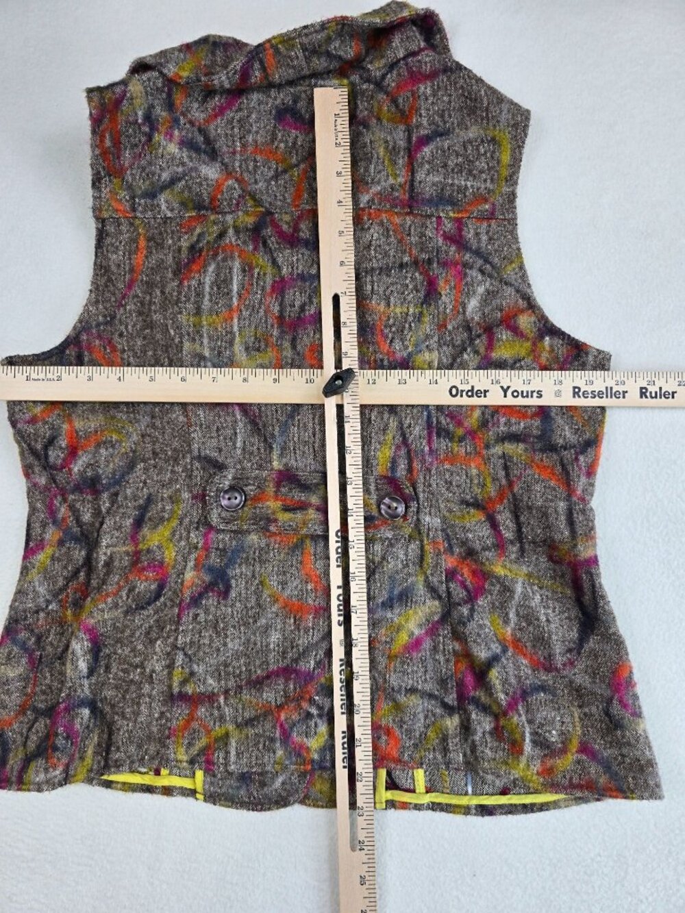 Christopher & Banks Womens Multicolor Button-Front Sleeveless Collar Vest Size M - Picture 5 of 5